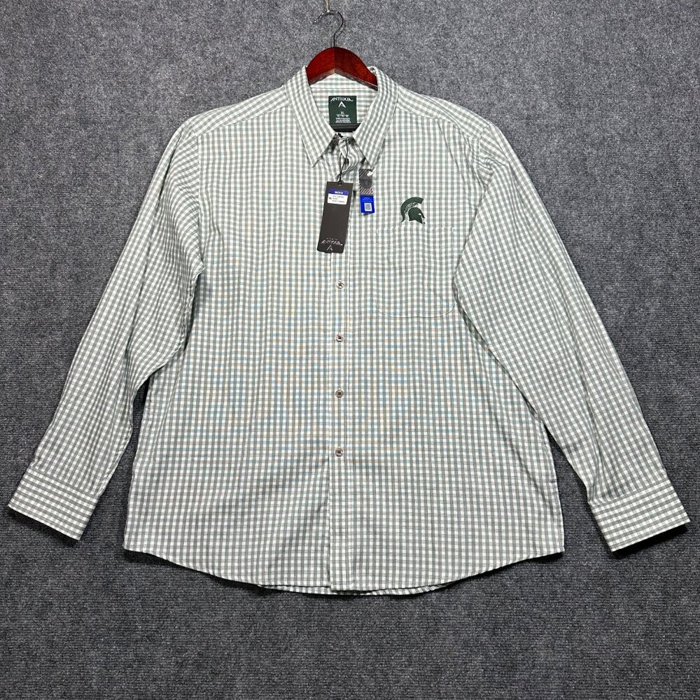 Antigua Spartans mens XL casual button dow shirt Officially Licensed NCAA NWT